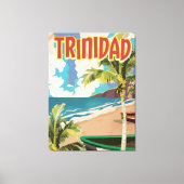 Reisposter voor cartoon uit Trinidad Canvas Afdruk (Voorkant)