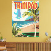 Reisposter voor cartoon uit Trinidad Canvas Afdruk (Insitu (Woonkamer))