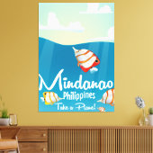 Reisposter voor cartoon van filipijnen Mindanao Canvas Afdruk (Insitu (Woonkamer))
