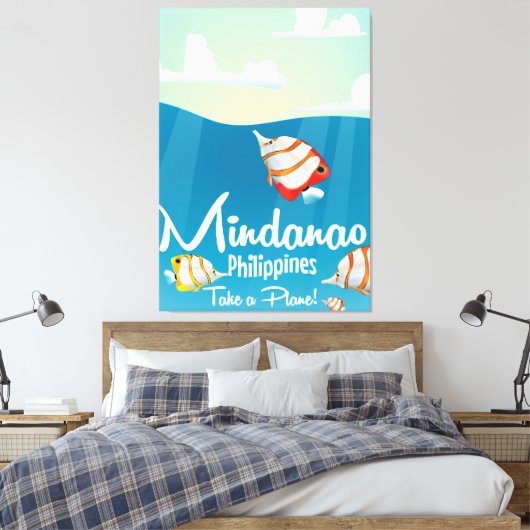 Reisposter voor cartoon van filipijnen Mindanao Canvas Afdruk (Insitu (Slaapkamer))