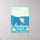 Reisposter voor cartoon van filipijnen Mindanao Canvas Afdruk (Voorkant)