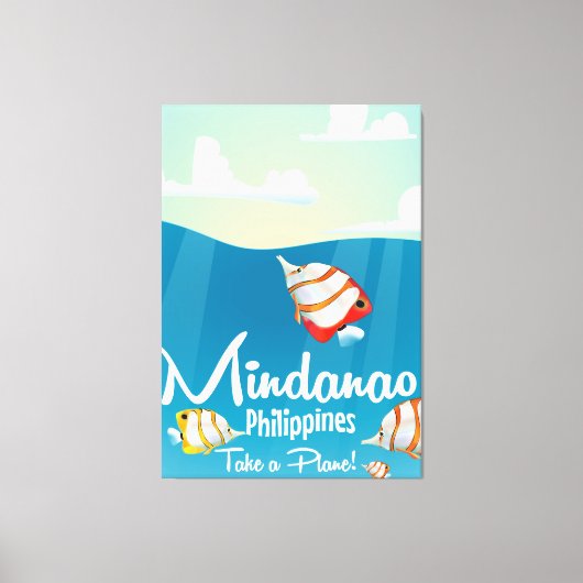 Reisposter voor cartoon van filipijnen Mindanao Canvas Afdruk (Voorkant)