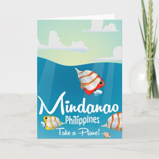 Reisposter voor cartoon van filipijnen Mindanao Feestdagen Kaart (Voorkant)