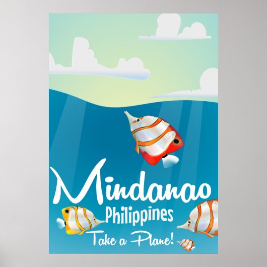 Reisposter voor cartoon van filipijnen Mindanao Poster (Voorkant)