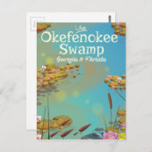 Reisposter voor cartoon van okefenokee Swamp Briefkaart (Voorkant / Achterkant)