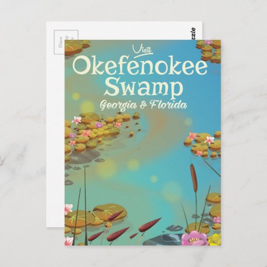 Reisposter voor cartoon van okefenokee Swamp Briefkaart (Voorkant / Achterkant)