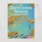 Reisposter voor cartoon van okefenokee Swamp Briefkaart (Voorkant)