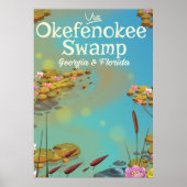 Reisposter voor cartoon van okefenokee Swamp Poster (Voorkant)
