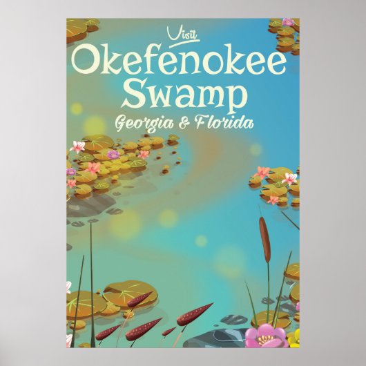 Reisposter voor cartoon van okefenokee Swamp Poster (Voorkant)