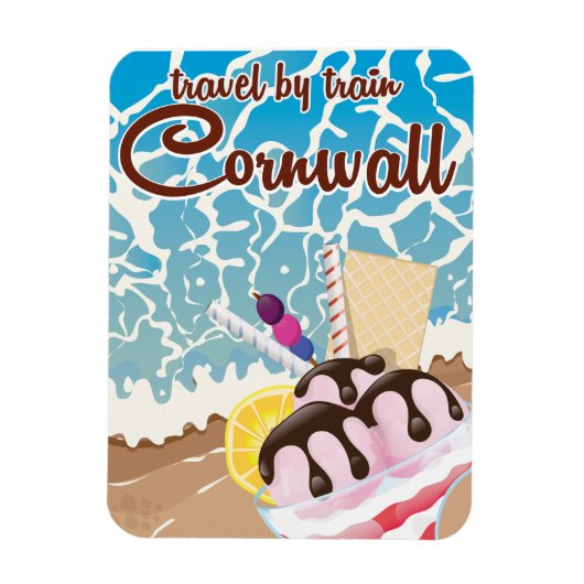 Reisposter voor Cornwall cartoon Magneet (Verticaal)