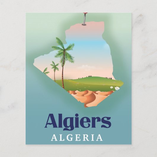 Reisposter voor de Algerijnse kaart (Achterkant)