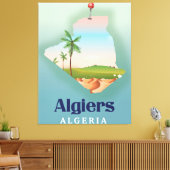 Reisposter voor de Algerijnse kaart Canvas Afdruk (Insitu (Woonkamer))