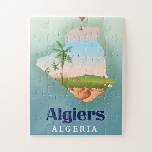 Reisposter voor de Algerijnse kaart Legpuzzel (Verticaal)