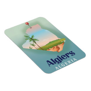 Reisposter voor de Algerijnse kaart Magneet