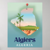Reisposter voor de Algerijnse kaart Poster (Voorkant)
