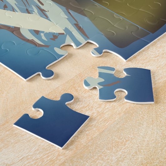 Reisposter voor de bergen in Zwitserland Legpuzzel (Zijkant)