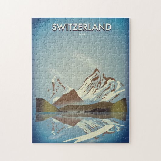 Reisposter voor de bergen in Zwitserland Legpuzzel (Verticaal)