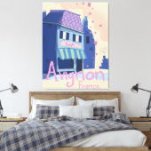 Reisposter voor de cartoon van Avignon France Canvas Afdruk (Insitu (Slaapkamer))
