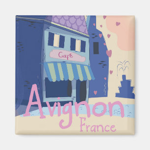 Reisposter voor de cartoon van Avignon France Magneet