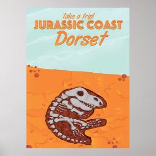 Reisposter voor de cartoon van Jurassic Coast Devo Poster