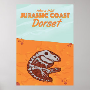 Reisposter voor de cartoon van Jurassic Coast Devo Poster