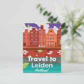 Reisposter voor de cartoon van Leiden Holland Briefkaart (Staand voorkant)