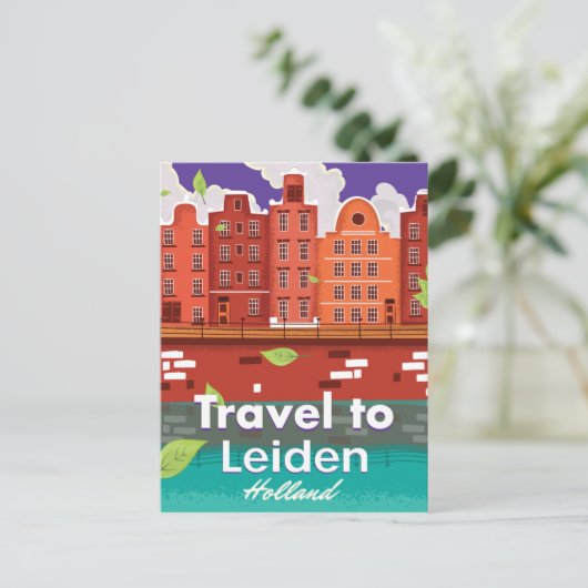 Reisposter voor de cartoon van Leiden Holland Briefkaart (Staand voorkant)