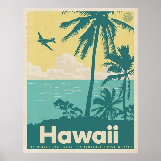 Reisposter voor de Honolulu-luchtvaart Poster (Voorkant)