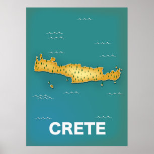 Reisposter voor de kaart van Kreta Poster