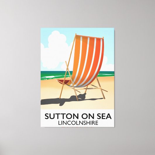 Reisposter voor de kust van Sutton on Sea. Canvas Afdruk (Voorkant)
