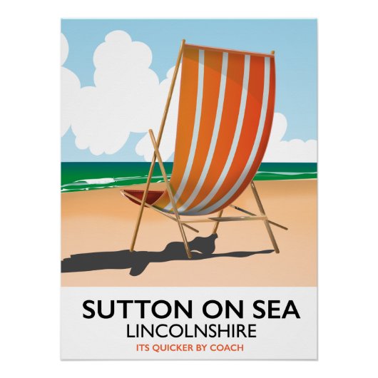 Reisposter voor de kust van Sutton on Sea. Perfect Poster (Voorkant)