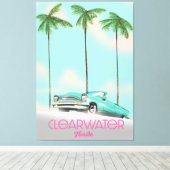 Reisposter voor de  stijl Clearwater Florida Canvas Afdruk (Insitu (Houten vloer))