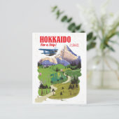 Reisposter voor de  stijl Hokkaido japan Briefkaart (Staand voorkant)