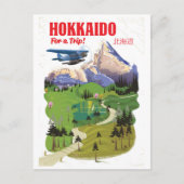 Reisposter voor de  stijl Hokkaido japan Briefkaart (Voorkant)