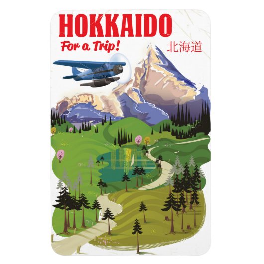 Reisposter voor de  stijl Hokkaido japan Magneet (Verticaal)