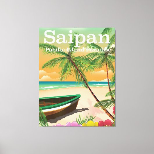 Reisposter voor de  stijl Saipan Canvas Afdruk (Voorkant)