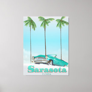 Reisposter voor de  stijl Sarasota Florida Canvas Afdruk