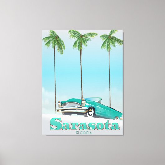 Reisposter voor de stijl Sarasota Florida Canvas Afdruk (Voorkant)