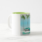 Reisposter voor de  stijl Sarasota Florida Tweekleurige Koffiemok (Voorkant links)