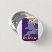 Reisposter voor de stijl van Fly Today Ronde Button 3,2 Cm (Voorkant /achterkant)