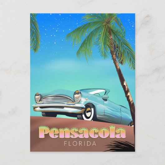 Reisposter voor de  stijl van Pensacola, florida Briefkaart (Voorkant)