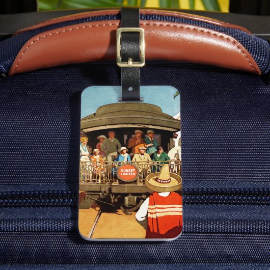 Reisposter voor de Sunset Route per spoor en Zee Bagagelabel (Voorkant Insitu 2)