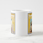 Reisposter voor de Sunset Route per spoor en Zee Grote Koffiekop (Voorkant)