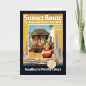 Reisposter voor de Sunset Route per spoor en Zee Kaart (Voorkant)