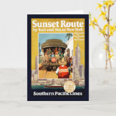 Reisposter voor de Sunset Route per spoor en Zee Kaart (Gele Bloem)