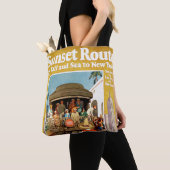 Reisposter voor de Sunset Route per spoor en Zee Tote Bag (Dichtbij)