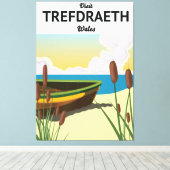 Reisposter voor de Trefdraeth sebe Canvas Afdruk (Insitu (Houten vloer))