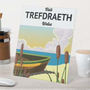 Reisposter voor de Trefdraeth sebe Reclamebord Met Voetstuk