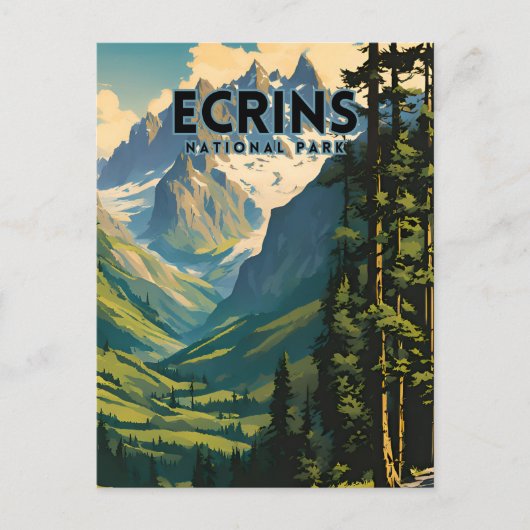 Reisposter voor Ecrins National Park Briefkaart (Voorkant)