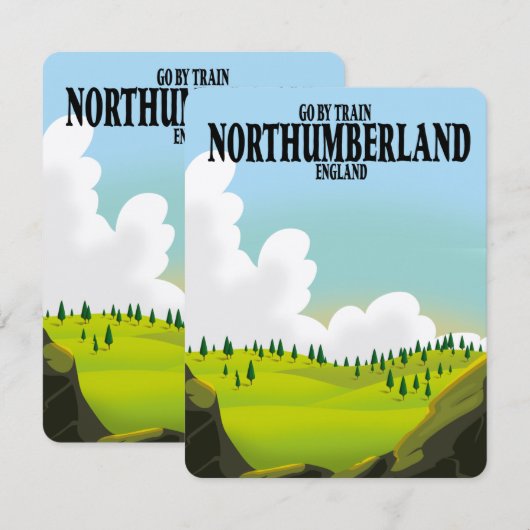 Reisposter voor Engeland in Northumberland (Voorkant / Achterkant)
